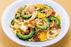 ゴーヤに含まれる「チャランチン」がすい臓を助ける！チャンプルー焼うどん（高い血糖に悩む人に）